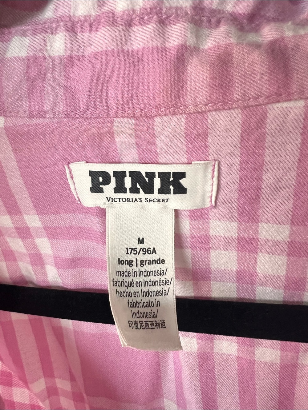 Victoria's Secret PINK Flannel Plaid Pajama Set Pink Size M/L - Picture 13 of 15